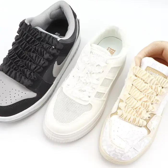 Lacets de champignon en dentelle de Style Girly mignons pour baskets lacets de chaussures en soie él