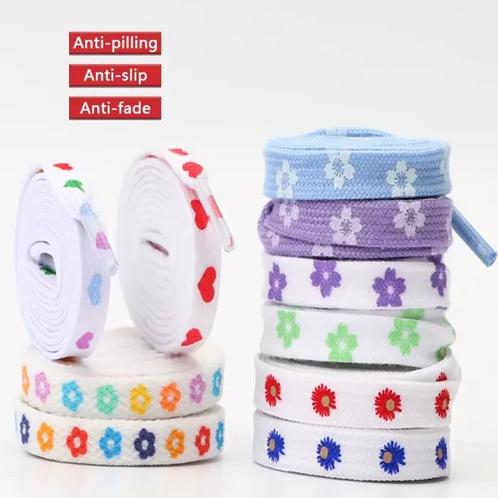Lacets plats pour baskets coeur amour lacets fleurs petites marguerites Sakura lacet de chaussure AF