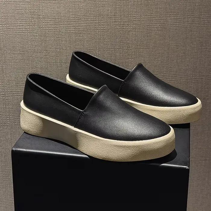 2025 nouveaux hommes velours haricot chaussures à la mode une étape ensemble de chaussures pied conf