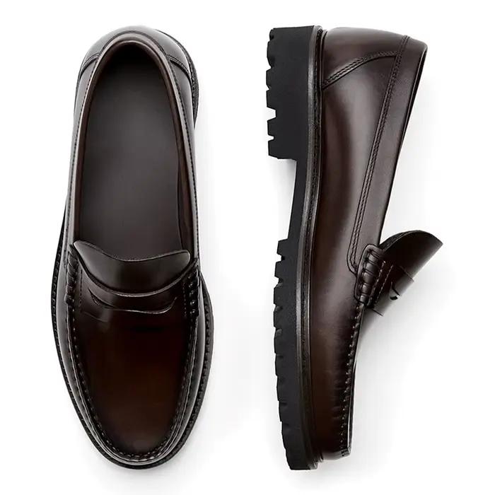 Mocassins en cuir pleine fleur pour hommes, chaussures décontractées de haute qualité, résistantes à