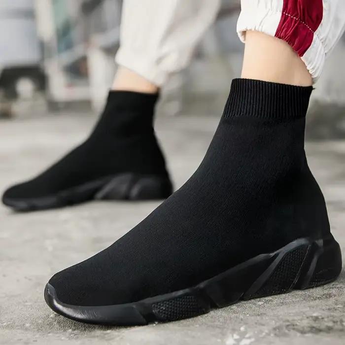 2025 printemps baskets pour hommes noir sans lacet Non en cuir chaussures décontractées haut sans la
