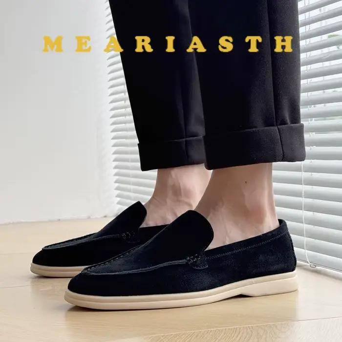 Mocassins de marche confortables et doux pour hommes, chaussures plates légères, chaussures habillée