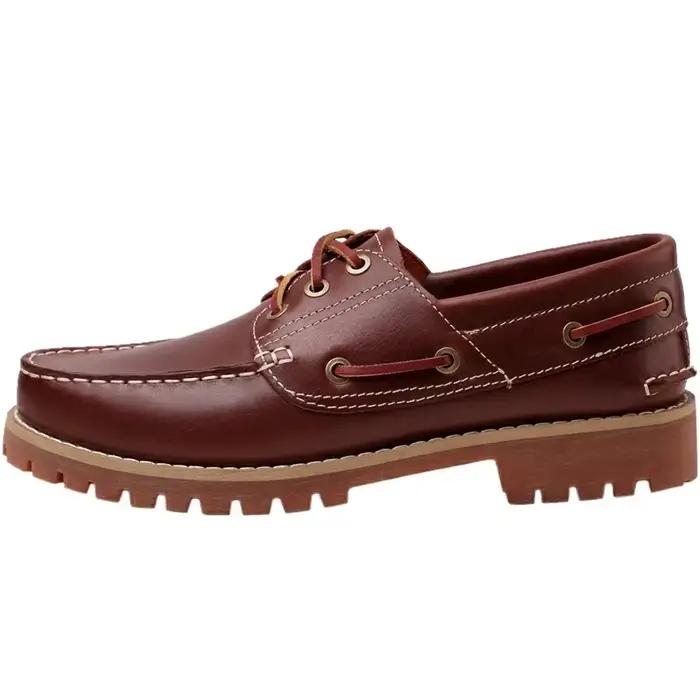 Mocassins en Cuir group pour Homme, Chaussures Souples, Décontractées, Bateau, à Plateforme, Noir, M