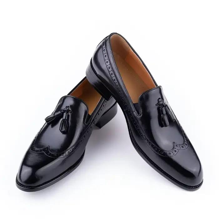 Mocassins en cuir de vache véritable pour hommes d'affaires, nouveau Style, couture faite à la main,