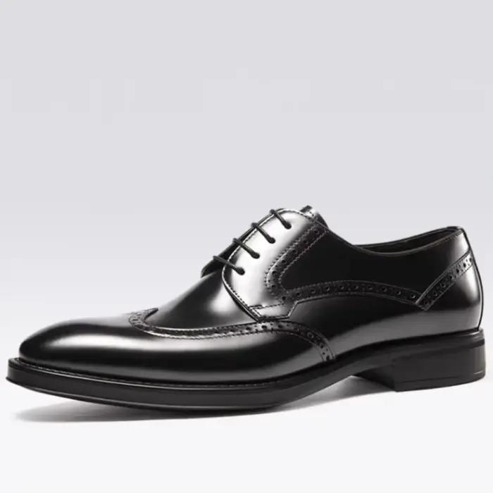 Chaussures Oxford en cuir d'affaires pour hommes avec lacets, tige en cuir véritable, pour vêtements