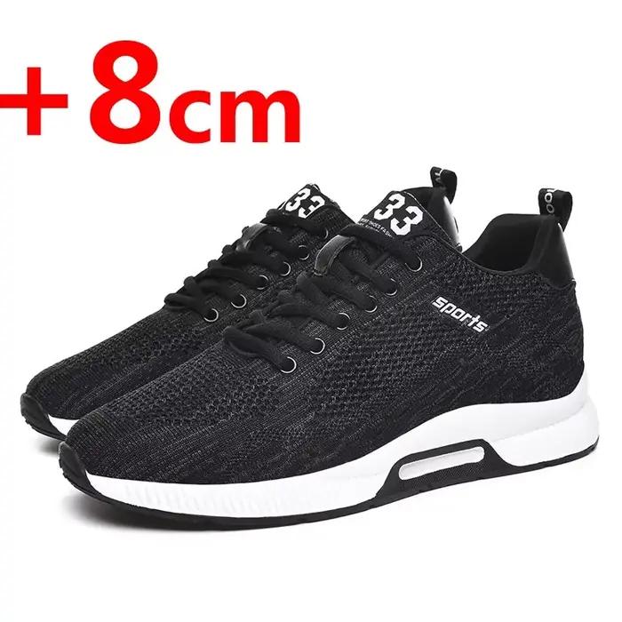 Chaussures de sport décontractées pour hommes, rehaussantes, avec semelle intérieure de 6 cm, respir