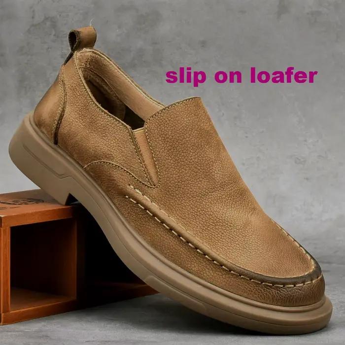 EAGSITY – mocassins en cuir de vache pour hommes, chaussures de sport décontractées à lacets, chauss