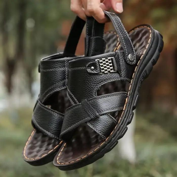 Sandales d'été pour hommes, imperméables, antidérapantes, semelle souple, pantoufles de plage à doub