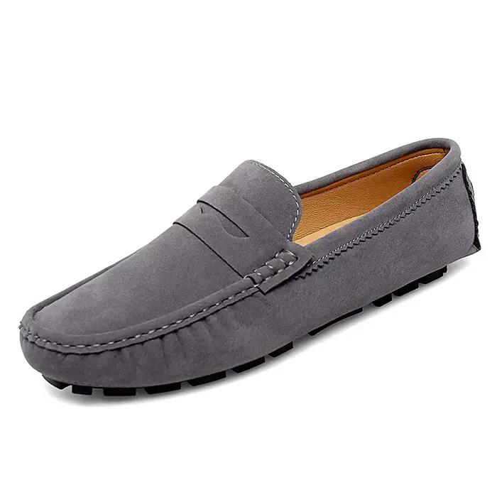 Chaussures pour hommes mocassins en cuir suédé mode chaussures de marche confortables pour hommes ba