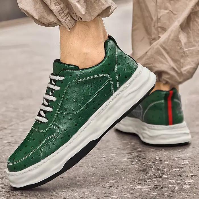 Vente chaude hommes chaussures de randonnée Europe amérique à semelles épaisses à la mode vert homme