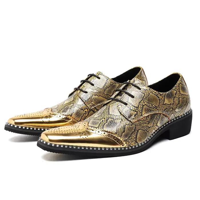 Chaussures formelles en peau de serpent Mars pour hommes, Oxfords en cuir pour hommes, Brogues de ma