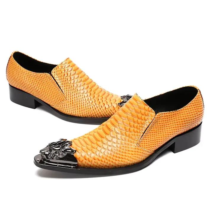 Christina Bella – chaussures en cuir véritable pour homme, style britannique, sans lacets, à la mode
