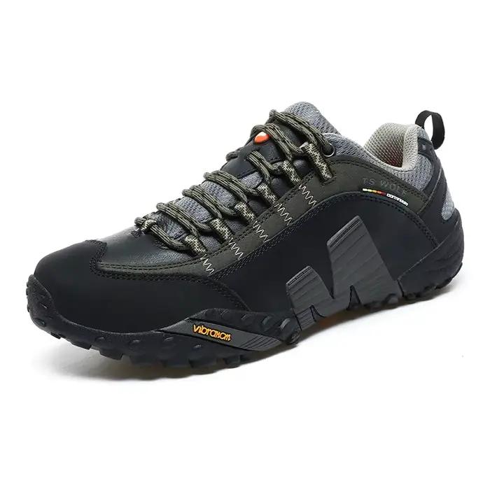 Chaussures de trekking pour homme, imperméables, en cuir véritable, pour la randonnée en montagne, l