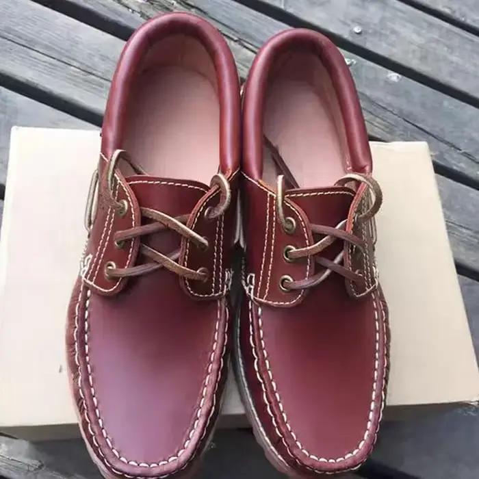 Mocassins en Cuir group pour Homme, Chaussures Souples, Décontractées, Bateau, à Plateforme, Noir, M