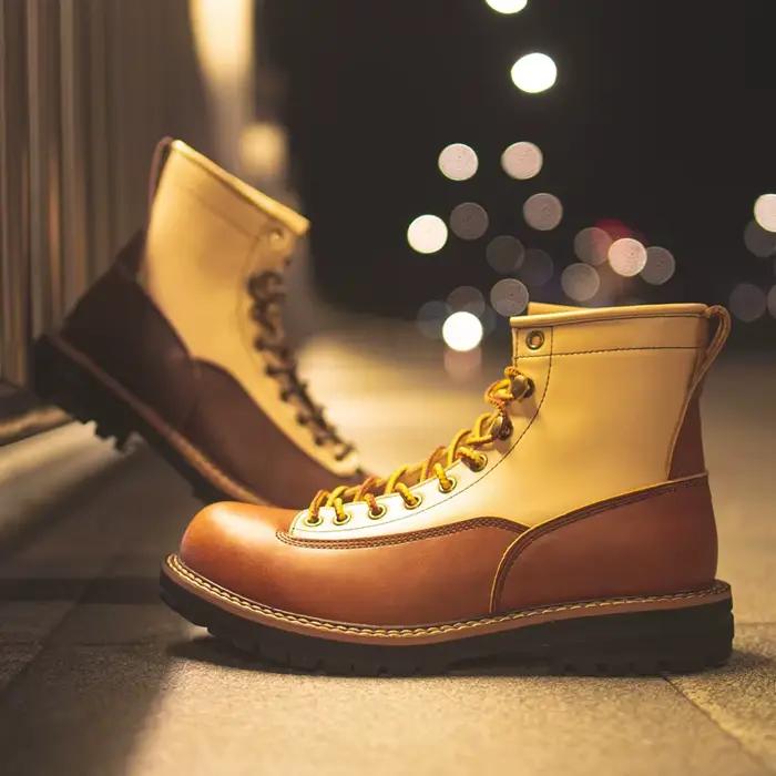 ZFTL-Bottes de base en cuir de vache cousues à la main pour hommes, bottes d'outillage décontractées