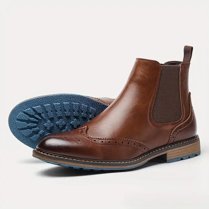 Taille 7-13 Brogue Chelsea hommes bottes bottes en cuir de Style américain classique