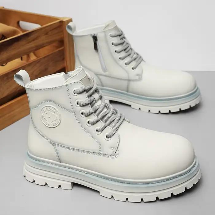 Nouvelles bottes d'automne et d'hiver pour hommes bottes de pluie montantes à la mode avec fermeture
