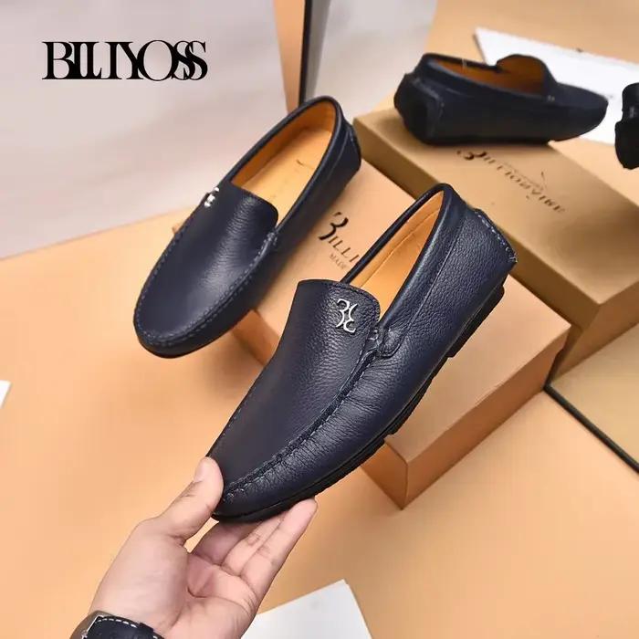 Chaussures pour hommes BLLIYOSS BILLIONAIRE en cuir de veau à motif litchi, confortables, de haute q