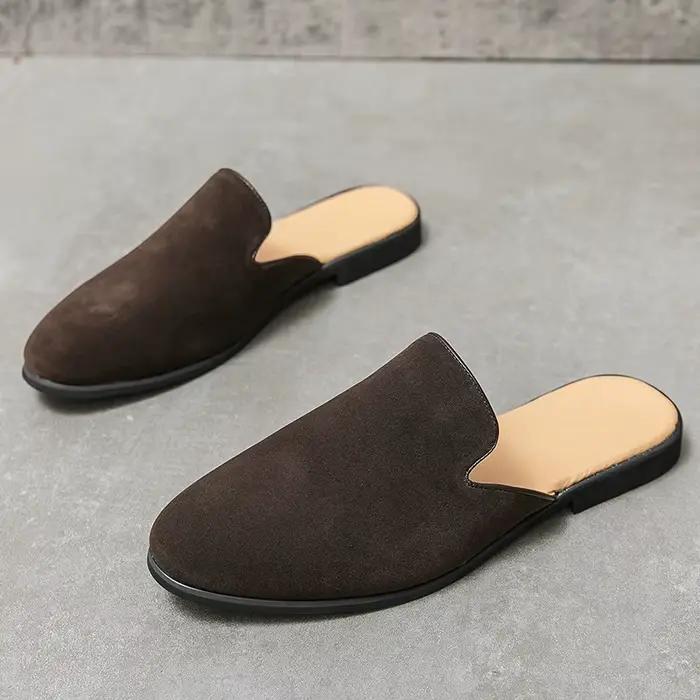 Chaussures de créateur, nouvelles pantoufles en daim pour hommes, chaussures de luxe décontractées p