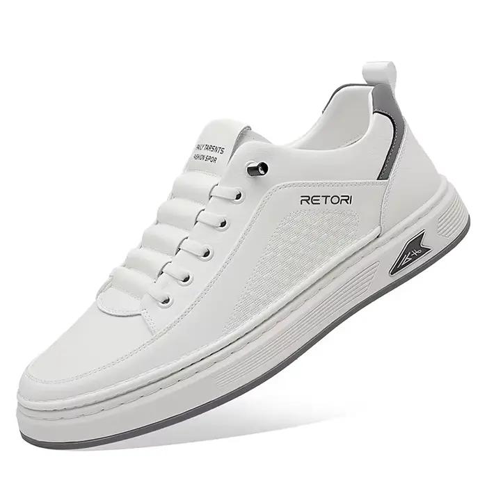 Chaussures de sport décontractées en cuir pour hommes, baskets de créateur, chaussures de tennis con