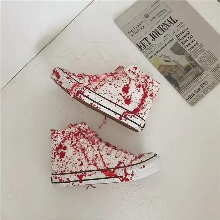 Chaussures en toile colorées pour hommes, chaussures de planche Cool Boys, chaussures graffiti, bask
