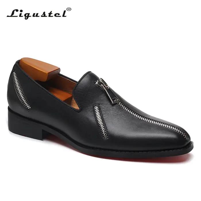 Ligustel-Chaussures Astronomiques en Cuir Noir pour Homme, Mocassins Originaux, Faits à la Main, Rou