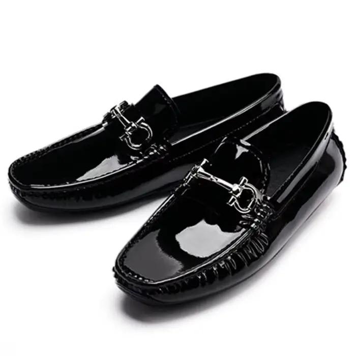Chaussures de loisirs en cuir véritable pour hommes, nouvelle version, chaussures de conduite décont