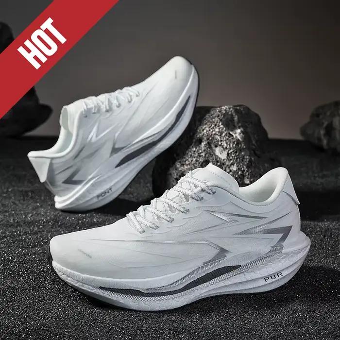 Chaussures de course avec plaque en carbone, spéciales marathon, respirantes, légères, confortables,