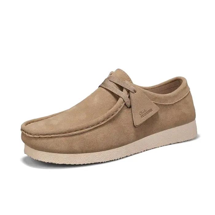 Chaussures décontractées classiques kaki pour hommes, mocassins confortables à enfiler, chaussures l