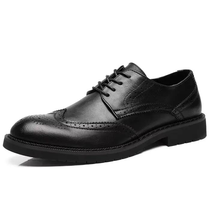 Chaussures Oxford à bout d'aile pour hommes faites à la main chaussures habillées pour hommes richel
