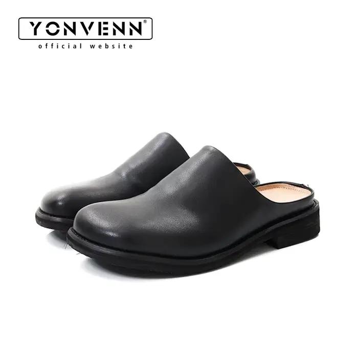 Pantoufles en cuir pour hommes, chaussures habillées décontractées, Mules Cleanfit haut de gamme, re
