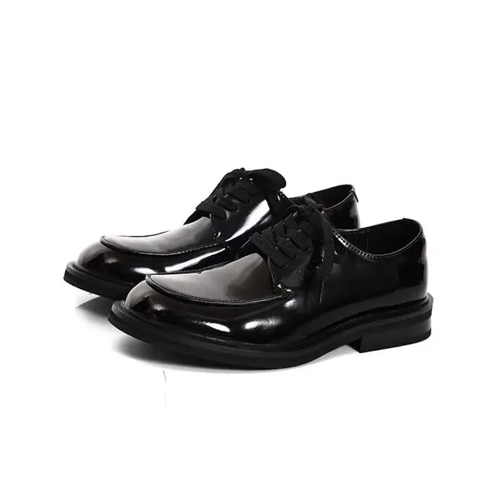 Chaussures formelles en cuir laqué pour hommes rétro classique affaires chaussures habillées formell