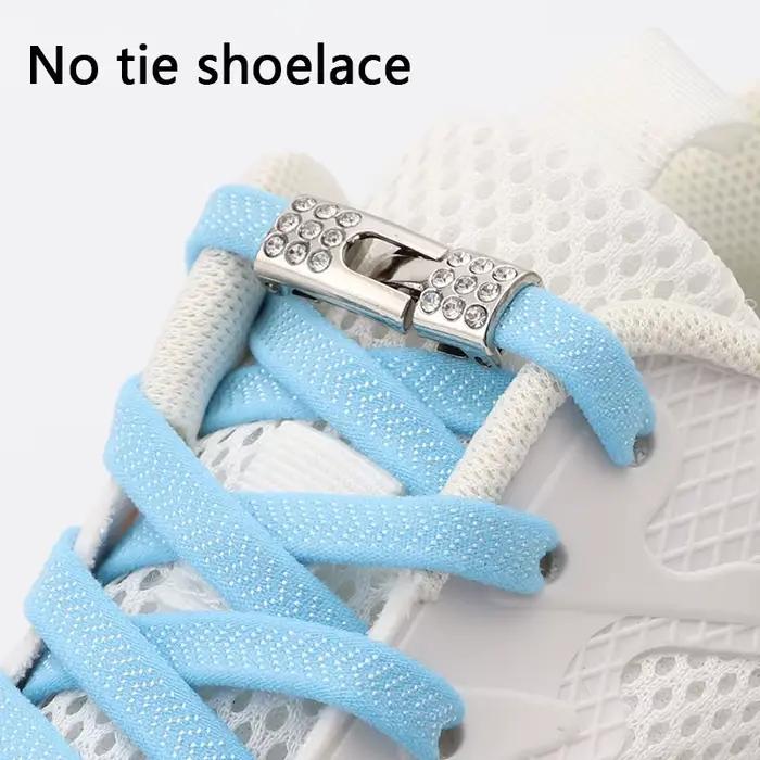 Lacets élastiques baskets diamant croix serrures lacets sans attaches enfants adulte 8MM largeur san