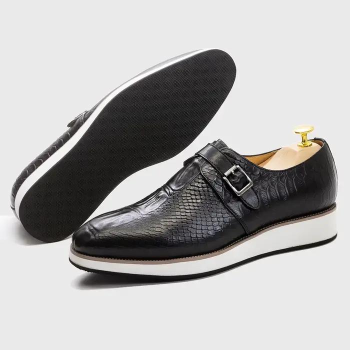 Hommes chaussures décontractées en cuir véritable motif Crocodile chaussure classique pour hommes en
