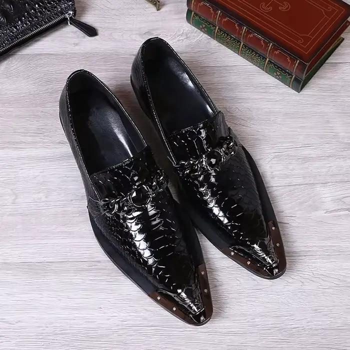 Chaussures à bout en fer pour hommes, personnalité réelle, luxe personnalisé, bureau formel, mariage
