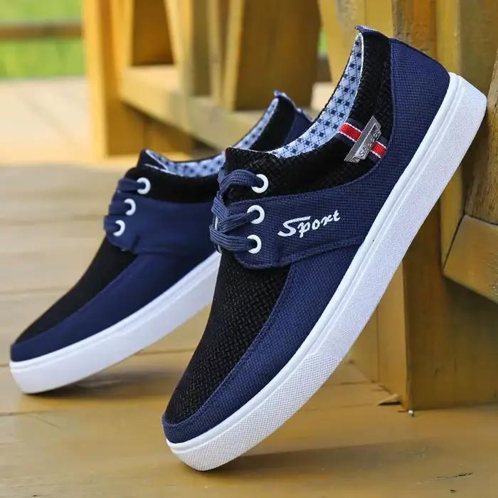 Espadrilles en toile pour hommes, chaussures de base pour hommes, appartements confortables, mocassi
