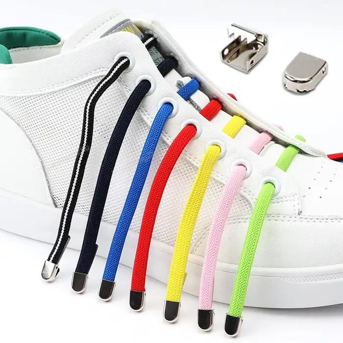 Lacets de chaussures sans cravate lacets élastiques baskets lacets plats sans attaches lacet rapide 