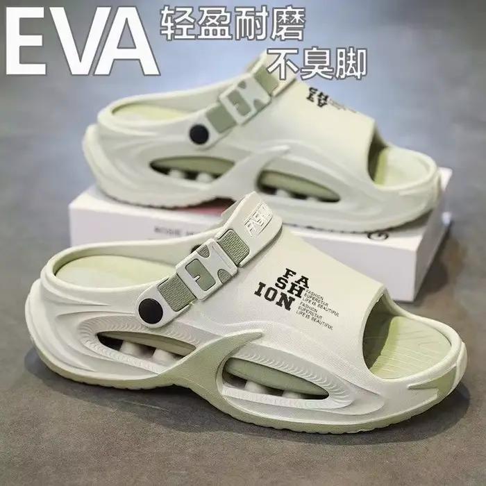 Sandales pour hommes, style slip-on, 2 en 1, été, extérieur, semelle épaisse, antidérapantes, imperm