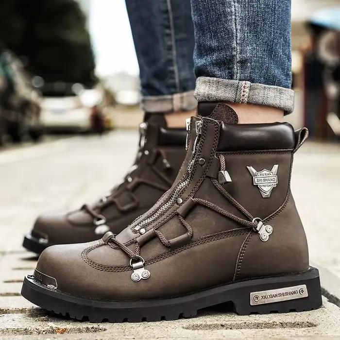 Hommes bottes nouveau hiver pantoufles chaud hommes chaussures imperméable antidérapant en peluche b