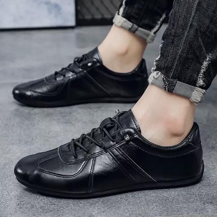 Chaussures habillées mocassins confortables respirant marche conduite chaussures mode nouveau cuir h