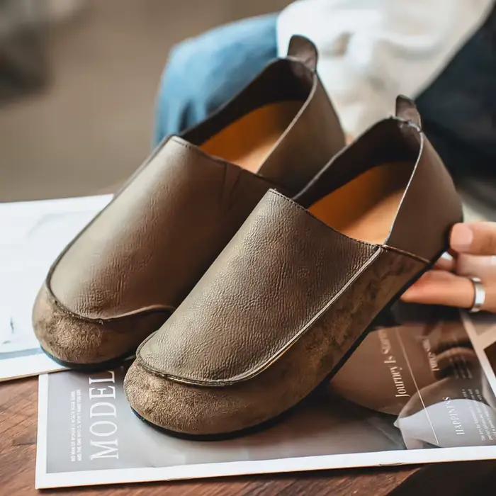 Mode hommes chaussures décontractées en cuir souple confort homme mocassins en plein air marche demi