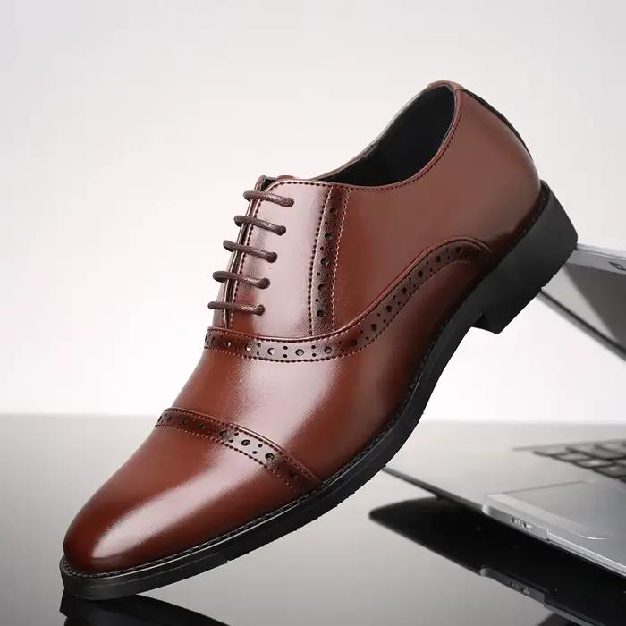 Oxfords – chaussures rétro en cuir à lacets pour hommes, style Business, classique, Brogue, style br