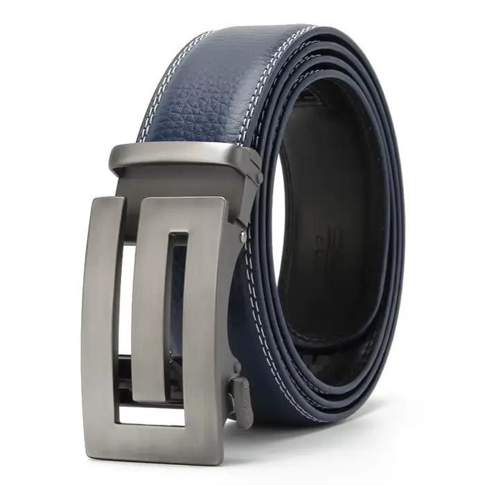 Ceintures hommes boucle automatique conception ceinture en cuir véritable pour hommes de luxe en cui