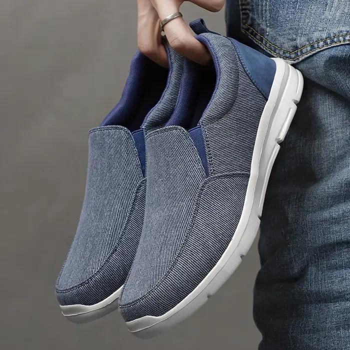 Chaussures d'été en toile pour hommes, baskets respirantes et confortables à enfiler pour l'extérieu