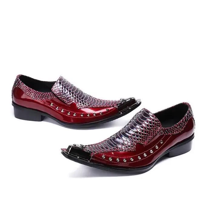 Chaussures en cuir brillant noir pour hommes, costume d'affaires d'été, chaussures de mariage pointu