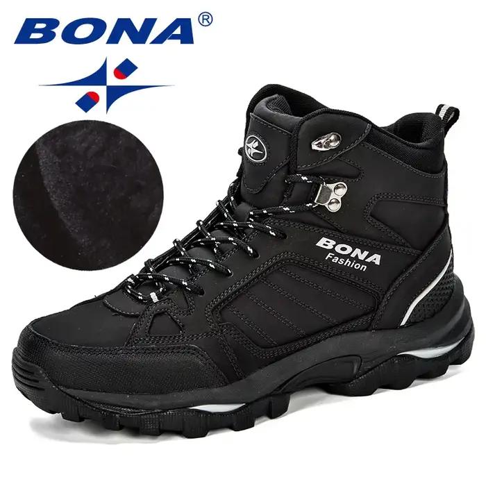BONA hommes bottes anti-dérapant chaussures en cuir hommes populaire confortable printemps automne h