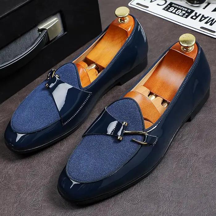 Chaussures en cuir décontractées pour hommes boucle chaussure de mariage de fête à la mode hommes ch