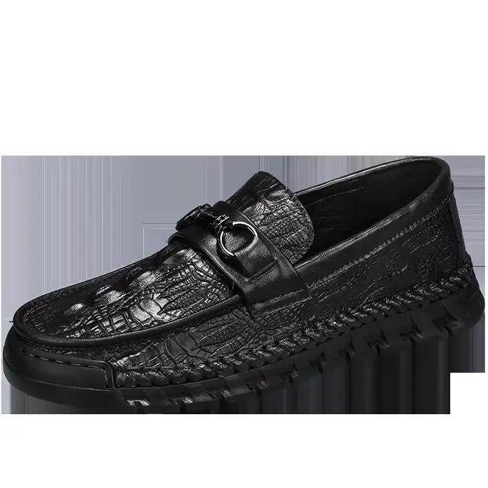 Chaussures haricot carillons pour hommes, chaussures paresseuses décontractées, caoutchouc sans cuir