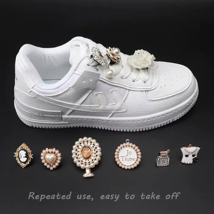 Breloques de chaussures pour baskets lacets Clips boucle décorations strass perle gemme décontracté 