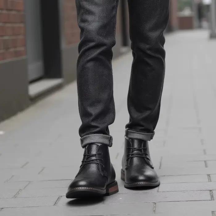 Bottines en cuir confortables pour hommes, grande taille, bottes du désert de marque # KD587